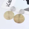Moderiktiga örhängen - dubbla cirklar - silver & guld