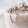 AretesPendientes estilo retro - aros dobles - cadena