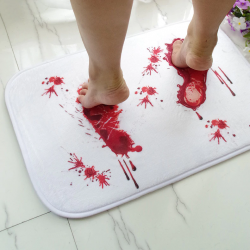 Pehmeä kylpyhuonematto - liukumaton - verinen jalanjälki