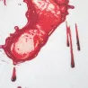 Blød badeværelsesmåtte - skridsikker - blodigt fodaftryk