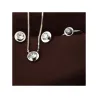 Ensemble de bijoux élégant - collier en or rose - boucles d'oreilles - bague - avec zircone rond