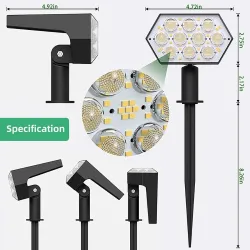 Solar powered lights - landscape spotlights - 3 lighting modes - 92 LED - IP67 waterproofSolar lighting