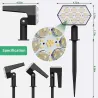 Solcelledrevne lys - landskapsspotter - 3 lysmoduser - 92 LED - IP67 vanntett