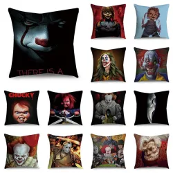 Dekorativt kuddfodral - Halloween / skräck / Annabelle tryckt - 45 cm * 45 cm