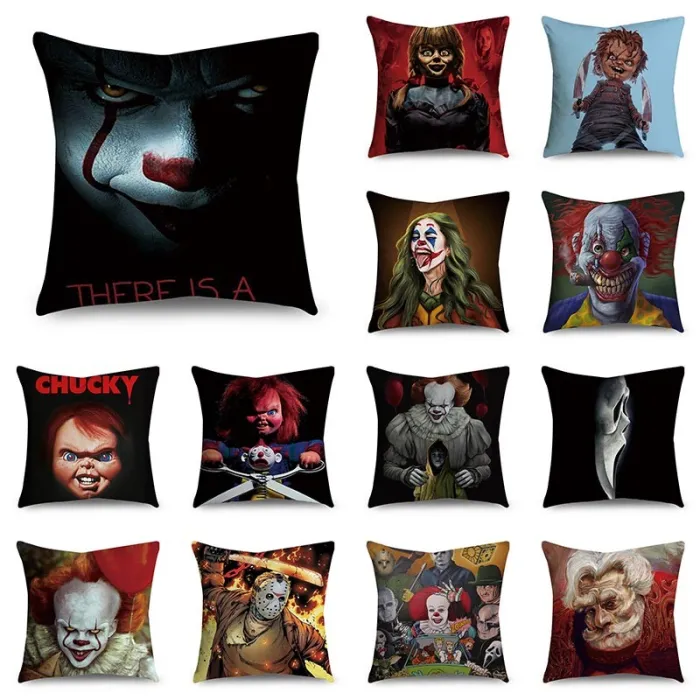 Housse de coussin déco - Halloween / horreur / Annabelle imprimé - 45 cm * 45cm