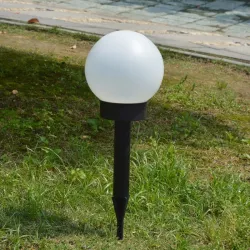 Havesolar lys - jordpind - rund kugle - LED - vandtæt - 4 stk