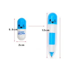 Pilleformet kulepenn - 6 stk