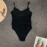 Sexig sammet baddräkt i ett stycke - push up - dekorativt skärp