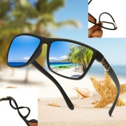 Klasyczne kwadratowe okulary przeciwsłoneczne - polaryzacyjne - elastyczna guma - unisexOkulary Przeciwsłoneczne