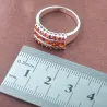 Ensemble de bijoux élégant - avec zircone rouge - collier - boucles d'oreilles - bague