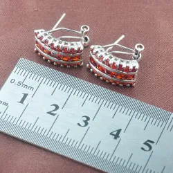 Conjuntos de joyasConjunto de bisutería elegante - con circonita roja - collar - pendientes - anillo