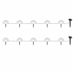 Hage solcellelys - halvklodeformet - 5 LED - vanntett - bakkemontert