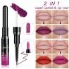 Lápiz labialLápiz labial 2 en 1 - doble cabezal - lápiz labial líquido mate y perfilador de labios - a prueba de agua