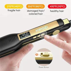 Alisador largo profissional 2 em 1 - modelador - display LCD digital - voltagem dupla
