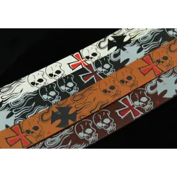 Fashionable leather belt - metal buckle - punk style - skull / skeleton pattern - unisexBelts