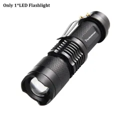 Tehokas taktinen taskulamppu - LED - 3 tilaa - zoomattava - 1 - 6 kpl