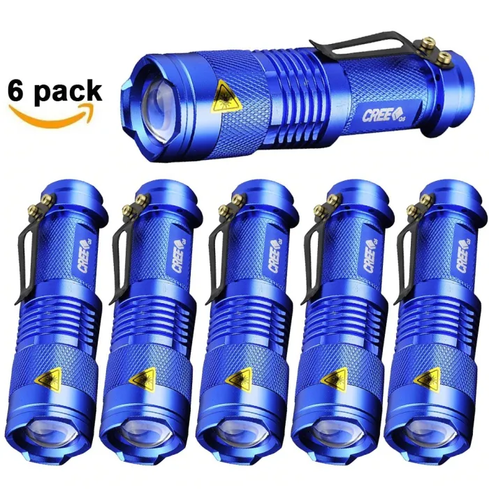 Kraftig taktisk lommelykt - LED - 3 moduser - zoombar - 1 - 6 stk