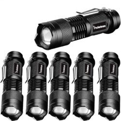 Kraftfull taktisk ficklampa - LED - 3 lägen - zoombar - 1 - 6 delar