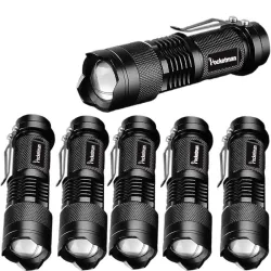 Potente torcia tattica - LED - 3 modalità - zoomabile - 1 - 6 pezzi