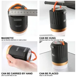 Multifunksjonelt campinglys - vanntett lampe - lykt - med fjernkontroll - LED - USB - oppladbar