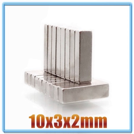 N35 - aimant néodyme - bloc cuboïde - 10mm * 3mm * 2mm - 20 - 1000 pièces
