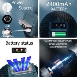Ventilateur de camping avec lumière - baladeuse - LED - USB