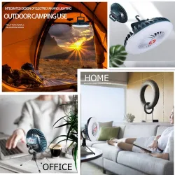 Campingventilator mit Licht - tragbare Lampe - LED - USB