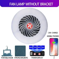 Campingventilator mit Licht - tragbare Lampe - LED - USB