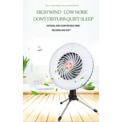 Campingventilator mit Licht - tragbare Lampe - LED - USB