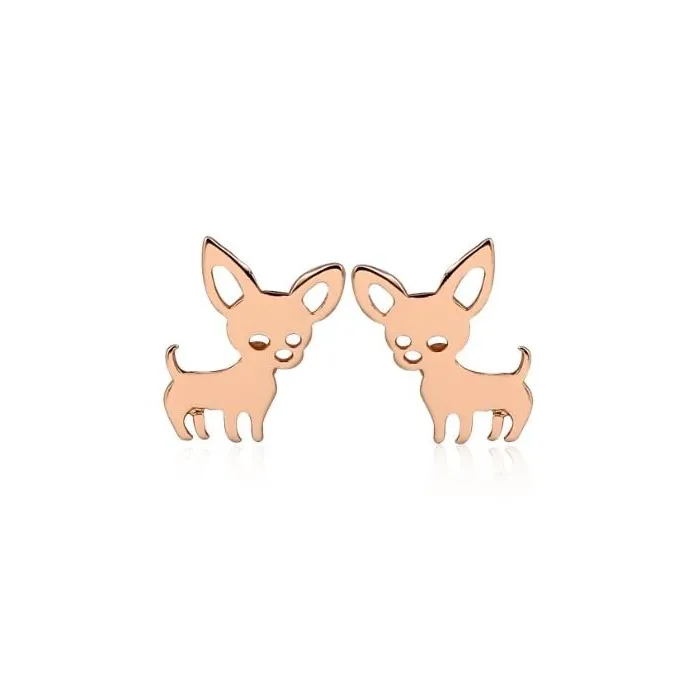 AretesAretes pequeños - forma de perro - acero inoxidable