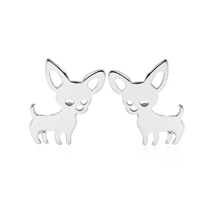 AretesAretes pequeños - forma de perro - acero inoxidable