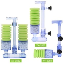 Pompa ad aria per acquario - filtro biochimico - doppia spugna in schiuma - ultra silenziosa