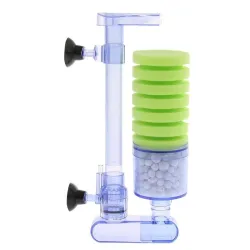 Akvariumluftpump - biokemiskt filter - dubbel skumsvamp - ultra tyst