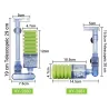 Akvariumluftpump - biokemiskt filter - dubbel skumsvamp - ultra tyst