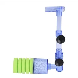 Akvariumluftpump - biokemiskt filter - dubbel skumsvamp - ultra tyst
