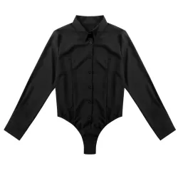 Elegante bodyer - langermet bluse - med knapper