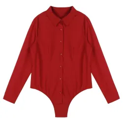 Elegante bodyer - langermet bluse - med knapper