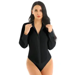 Elegante Bodys - Langarmbluse - mit Knöpfen