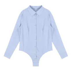 Elegant bodysuits - long sleeve blouse - with buttonsBlouses & shirts
