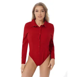 Elegant bodysuits - long sleeve blouse - with buttonsBlouses & shirts
