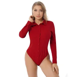 Elegant bodysuits - long sleeve blouse - with buttonsBlouses & shirts