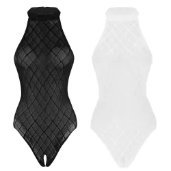 Sexy gjennomsiktig body - med glidelås bak