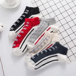 Śmieszne skarpetki dziecięce - nadruk sznurowadeł - bawełnaClothing