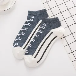 Śmieszne skarpetki dziecięce - nadruk sznurowadeł - bawełnaClothing