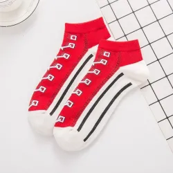 Śmieszne skarpetki dziecięce - nadruk sznurowadeł - bawełnaClothing