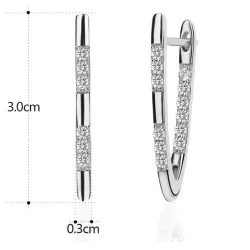 Orecchini alla moda a forma di V - con zirconi