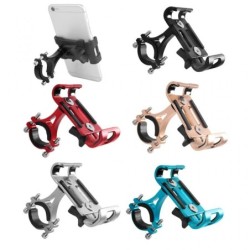 Suporte universal para telefone - para guidão de bicicleta/motocicleta - antiderrapante - clipe - giratório - liga de alumínio