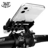Universell telefonholder - for sykkel-/motorsykkelstyre - antiskli - klips - roterbar - aluminiumslegering