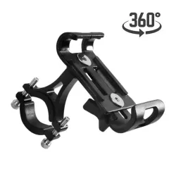 Universell telefonholder - for sykkel-/motorsykkelstyre - antiskli - klips - roterbar - aluminiumslegering