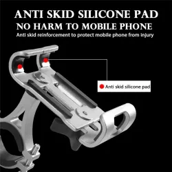 Universell telefonholder - for sykkel-/motorsykkelstyre - antiskli - klips - roterbar - aluminiumslegering